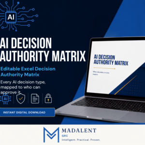 AI Decision Authority Matrix Excel workbook cover for approval levels