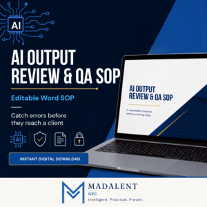 AI Output Review and QA SOP Word document cover for AI hallucination checks