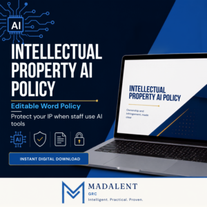 Intellectual Property AI Policy Word document cover for AI-generated content ownership