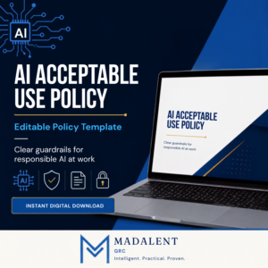 AI policy template Australia Word document cover for staff AI governance rules