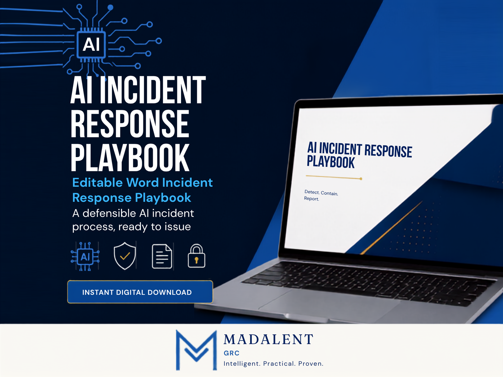 AI Incident Response Playbook Word document cover for detection and containment